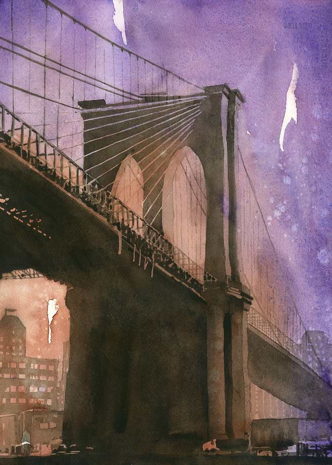 Brooklyn Bridge sunset NYC