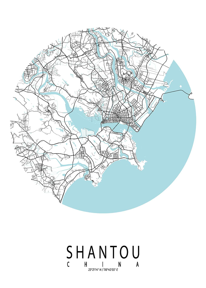 Shantou City Map Circle