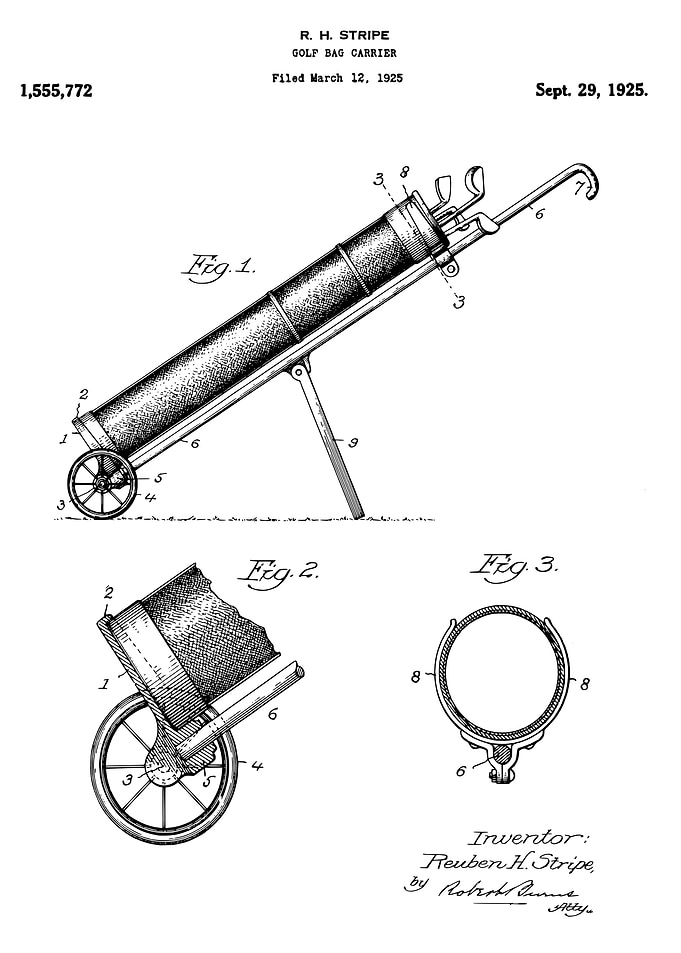 Golf bag carrier patent