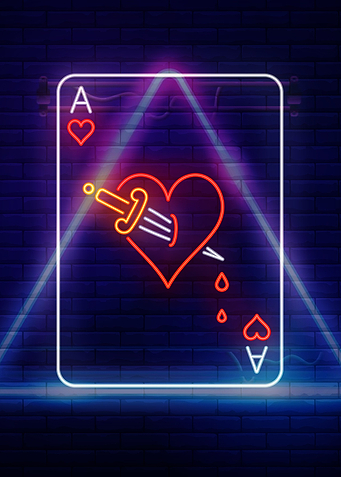 card game in neon