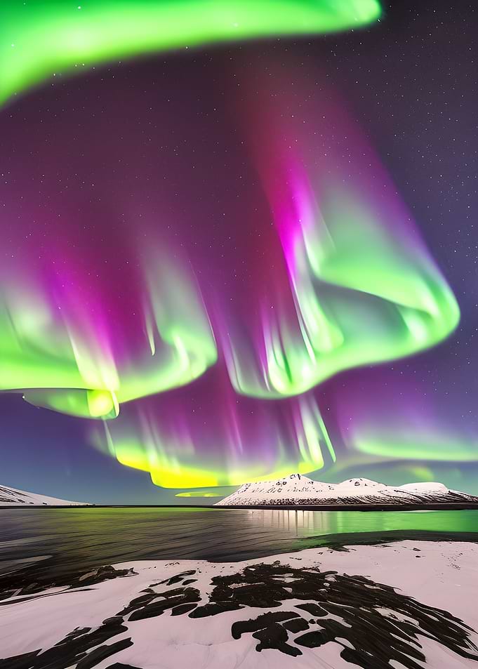 green purple night lights