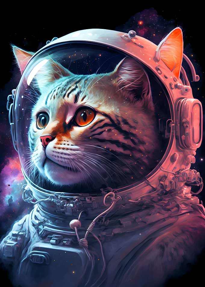 Astronaut Cat in space