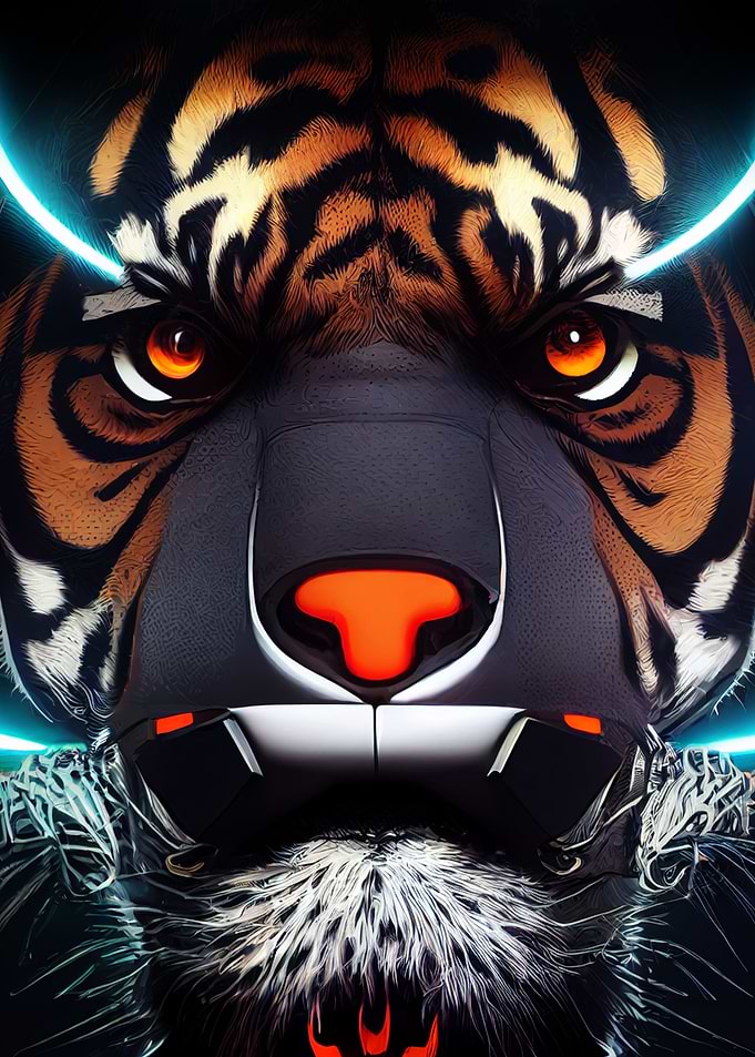 vaporwave neon tiger