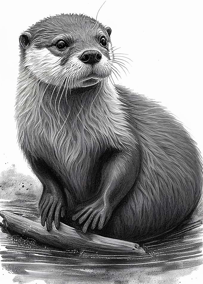 Otter Drawing