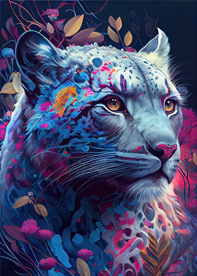 Colorful Snow Leopard