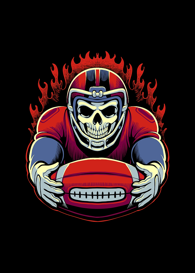 The skull head play rugby