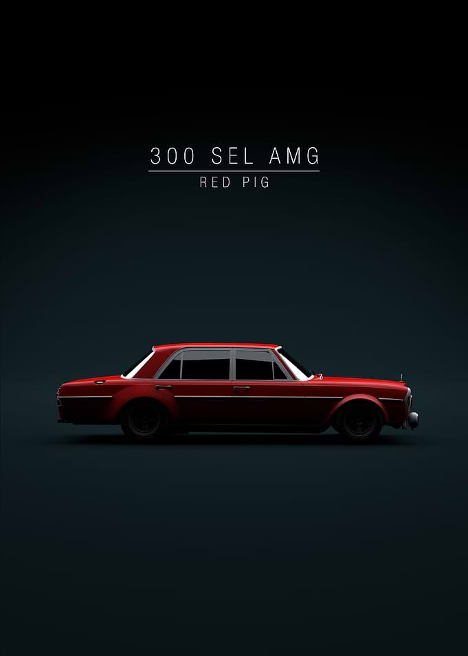 1971 300 SEL AMG Red Pig R