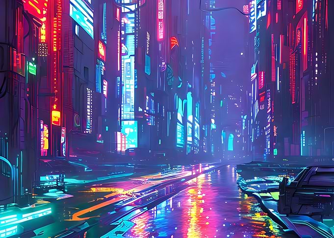Cyberpunk environment