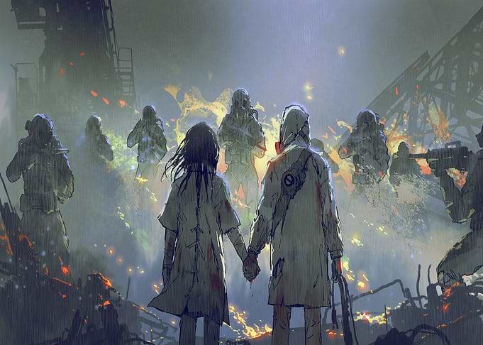 Lovers holding hands