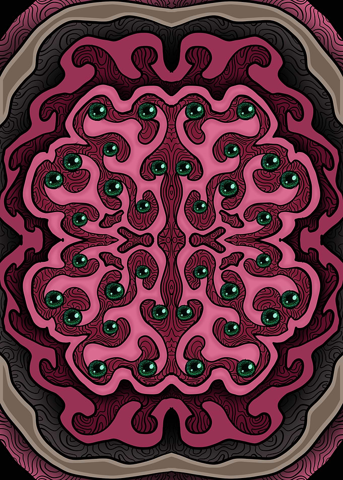line the brain with eyes