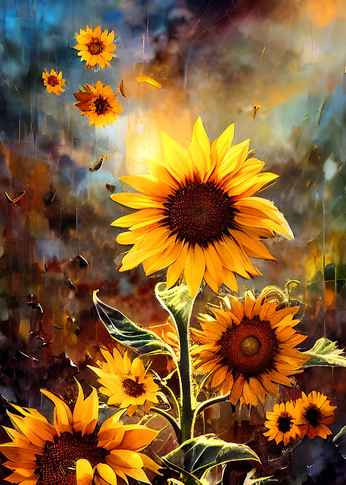 Sunflowers painted