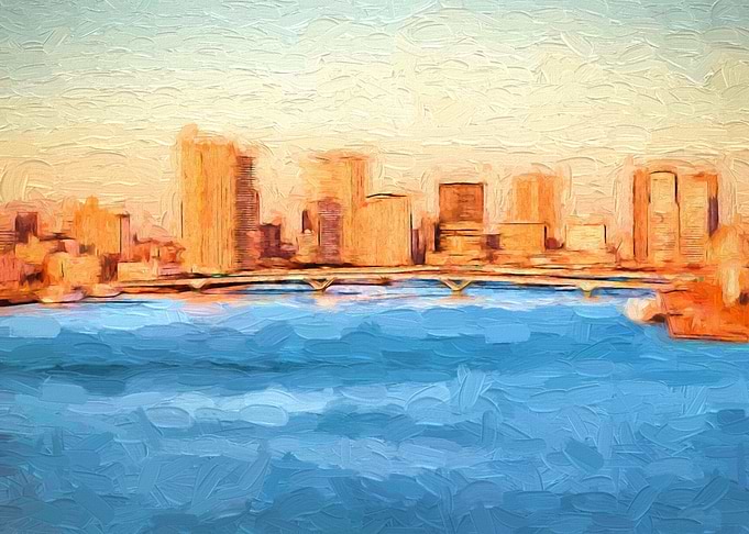 Oil Cityscape of Tokyo