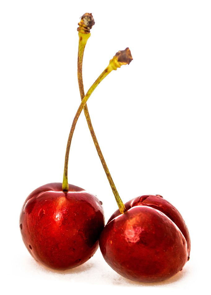 two red cherries