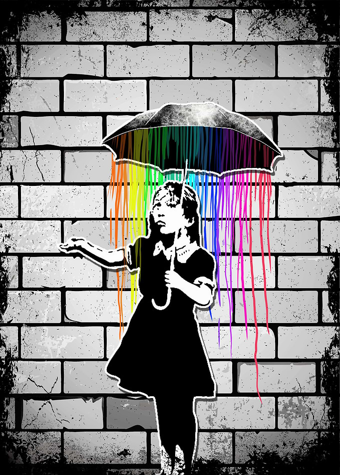 Banksy Umbrella Girl