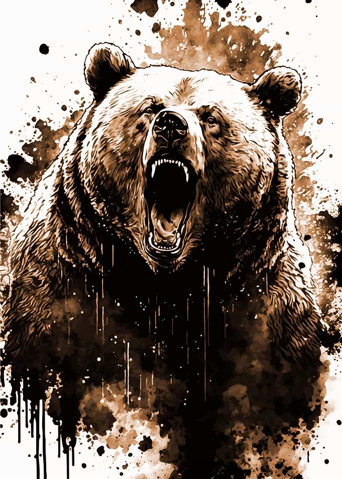 angry bear drawing