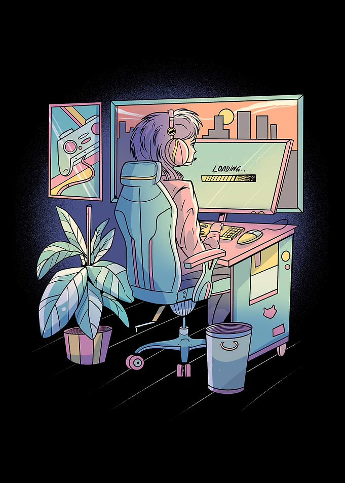 Anime Vaporwave Girl