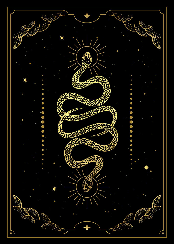 Tarot magical twin snakes