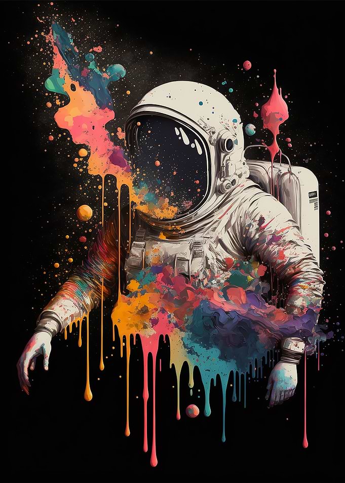 Splattered astronaut