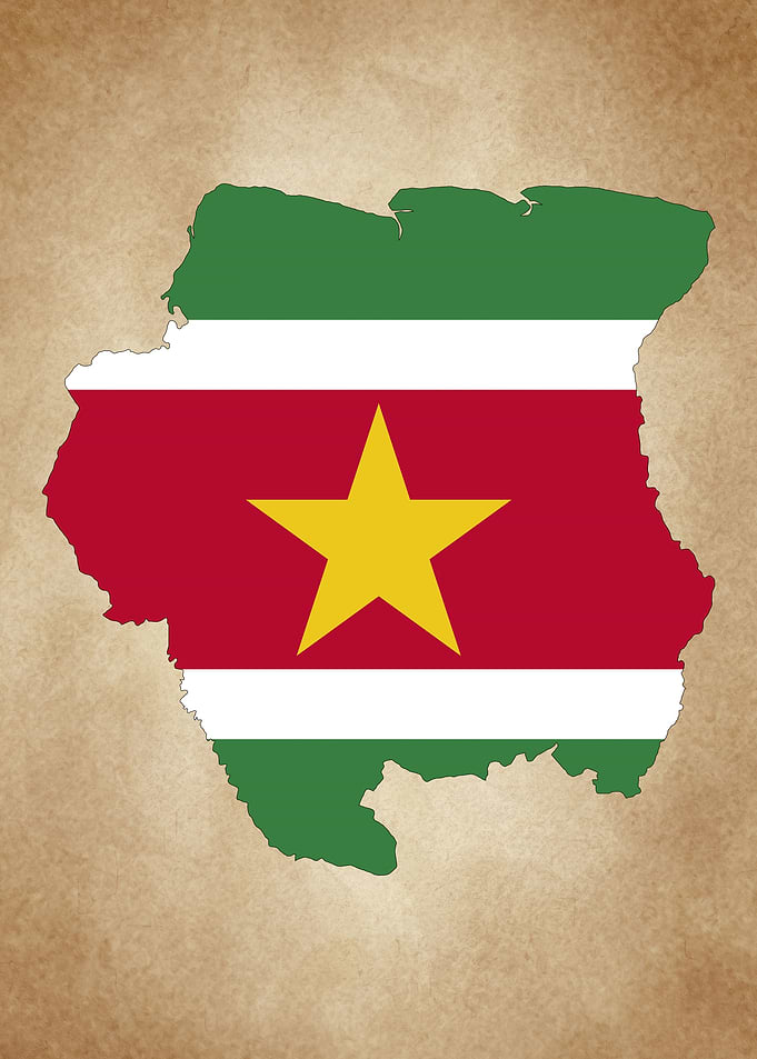 Suriname map vintage