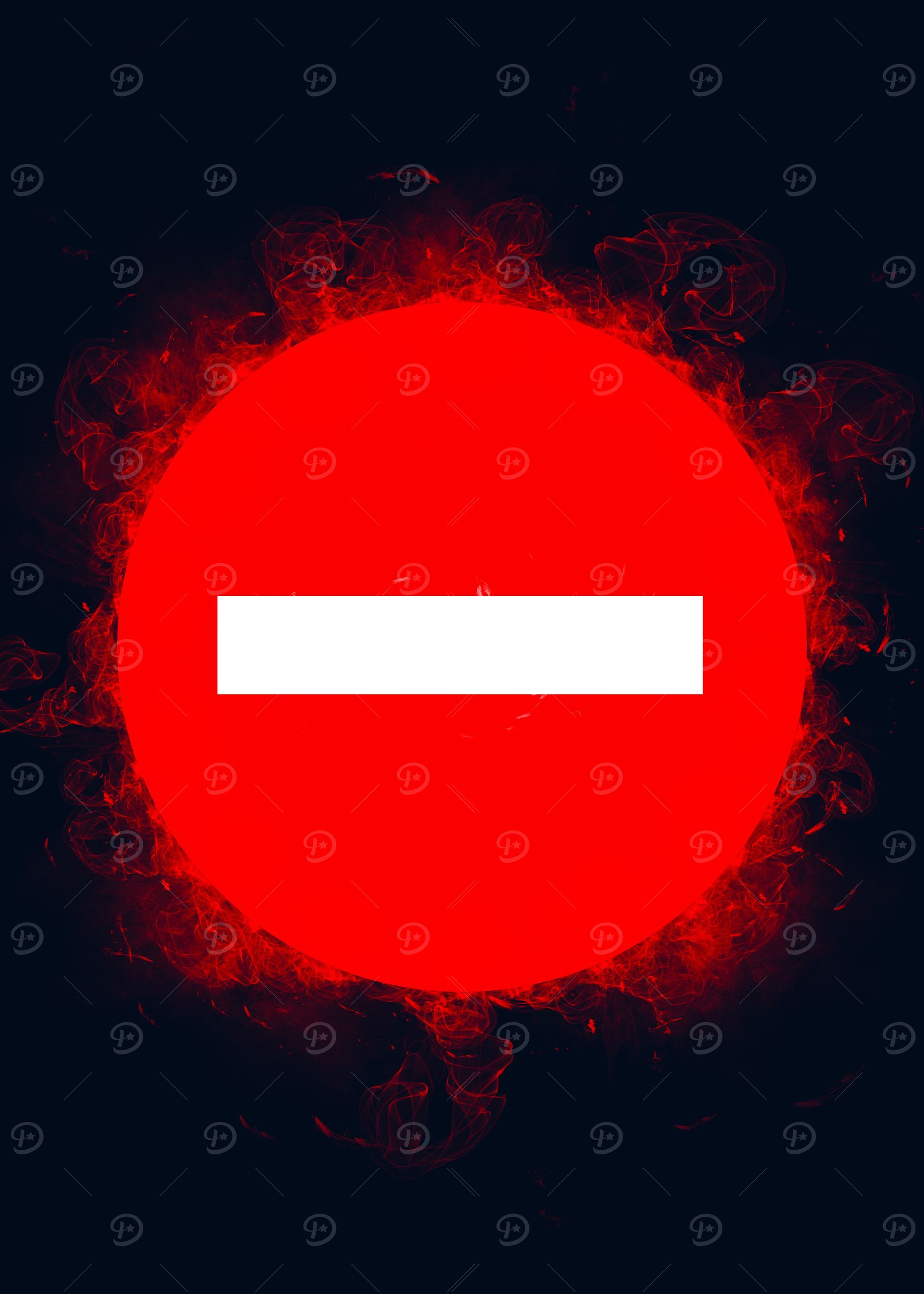 no entry road sign smoke