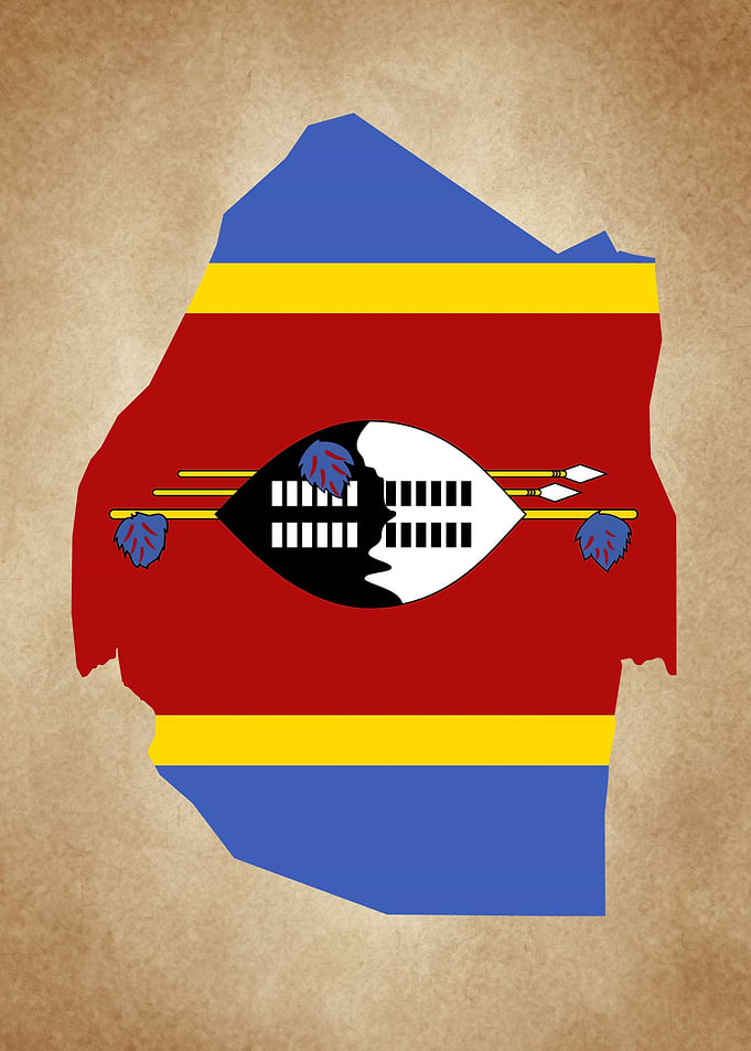 Swaziland map vintage