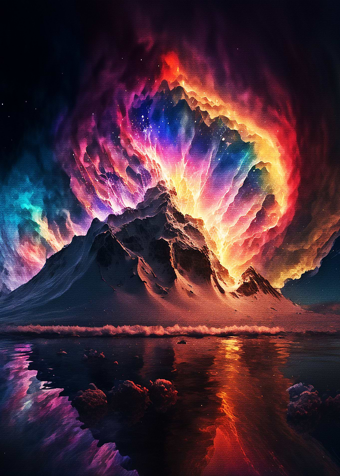 Colorful Mountain In Space