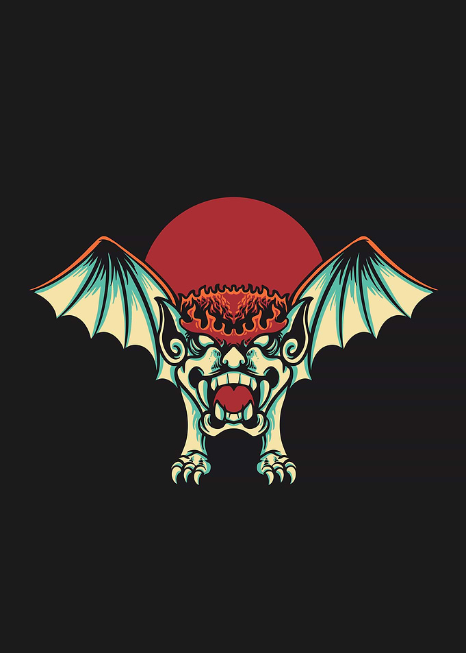 bat monster retro