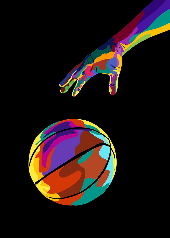 Basketball dribble pop art