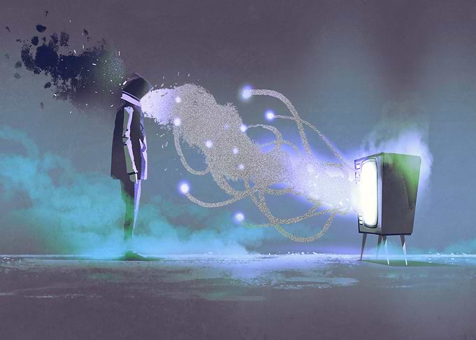 Television on dark