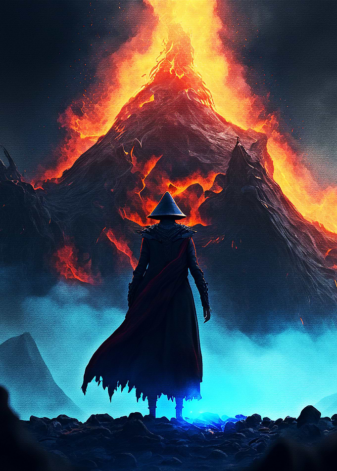 Painting volcano horror