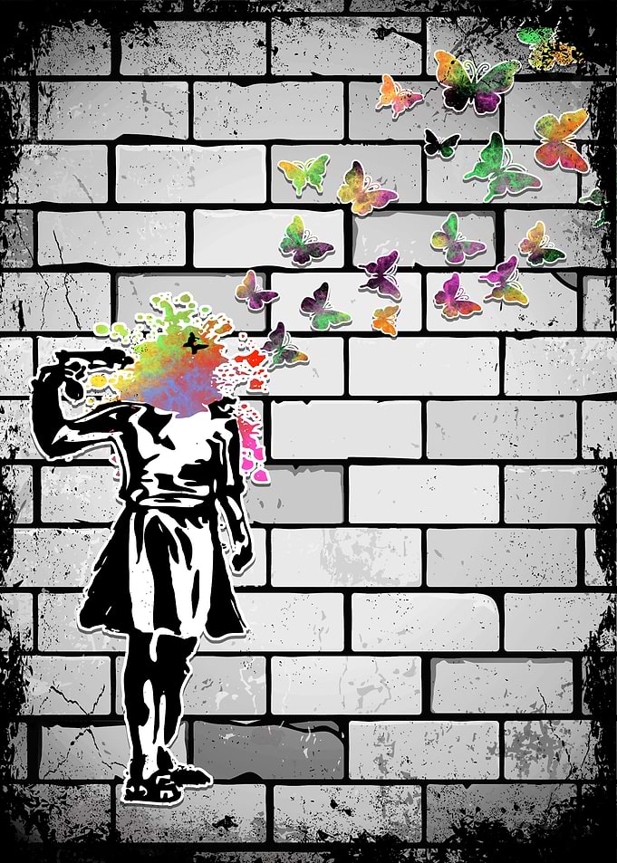 Banksy Butterfly Girl