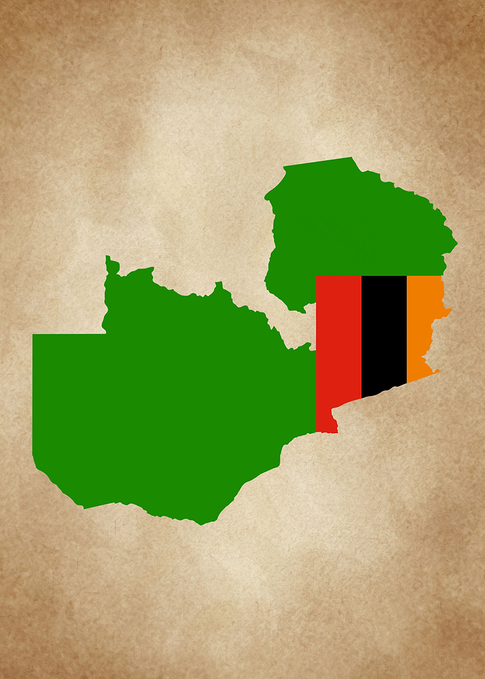 Zambia vintage map