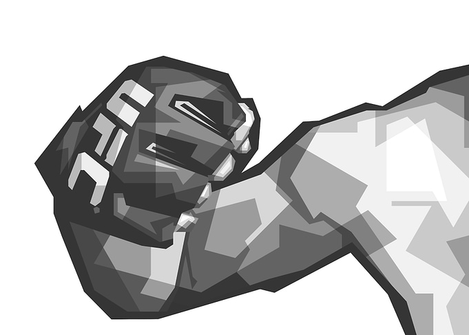 Boxer Muscle Grayscale