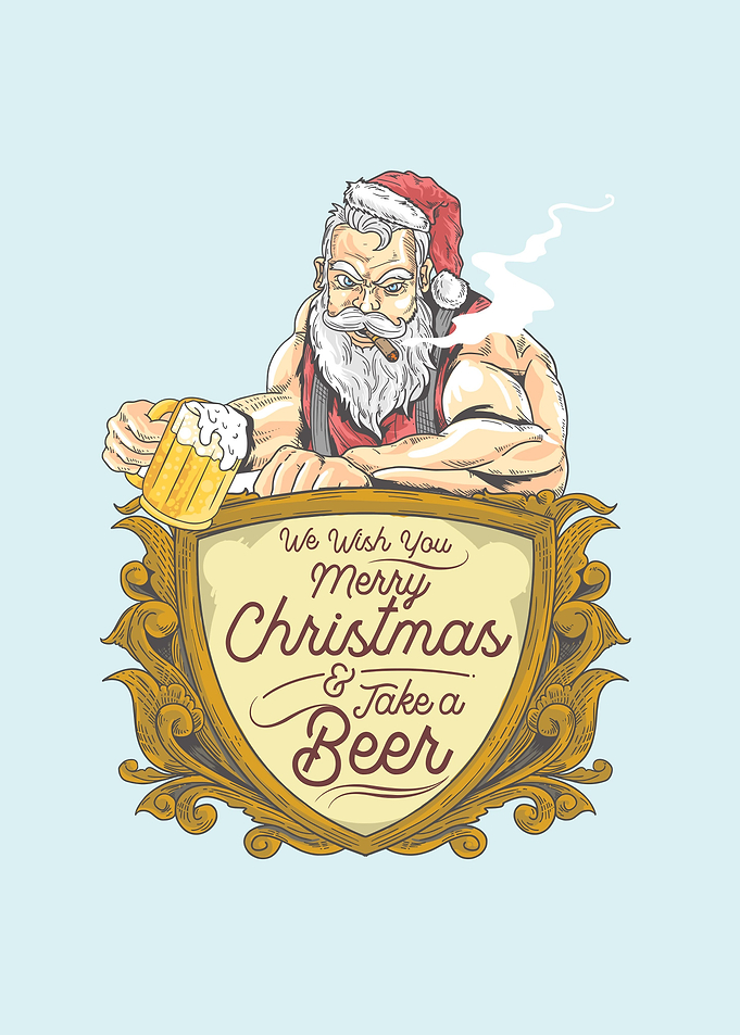 Santa drink a beer