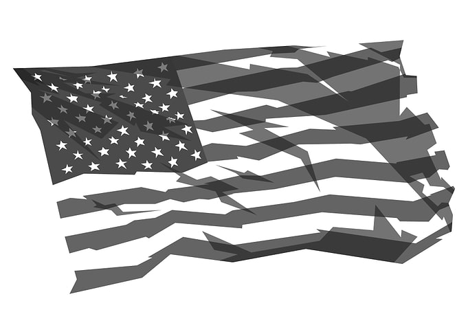 Gray American flag