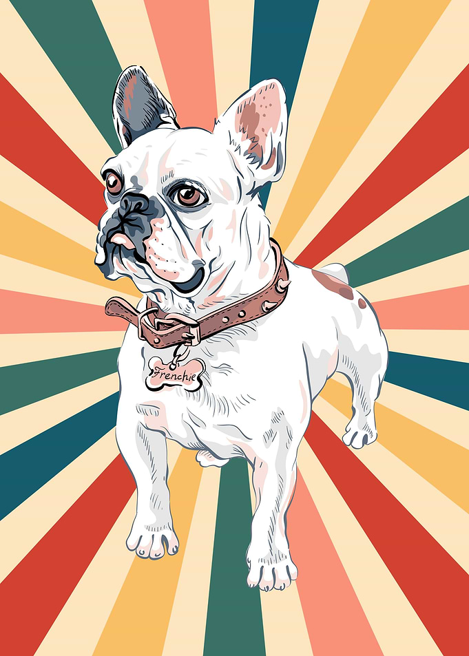 Cute Pug Dog 80s 90s Retro
