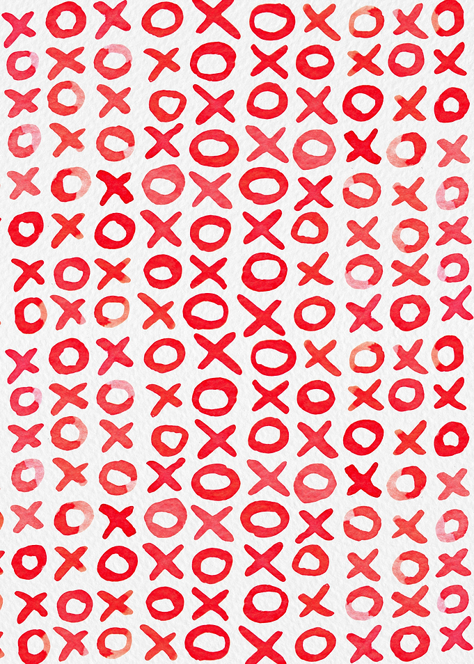 Xo xo pattern red