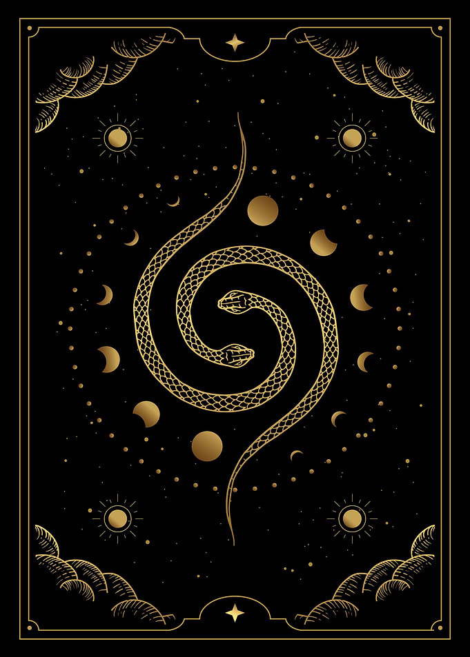 Tarot symbol of two snakes