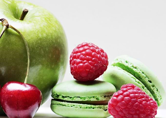 fruit with macaroons