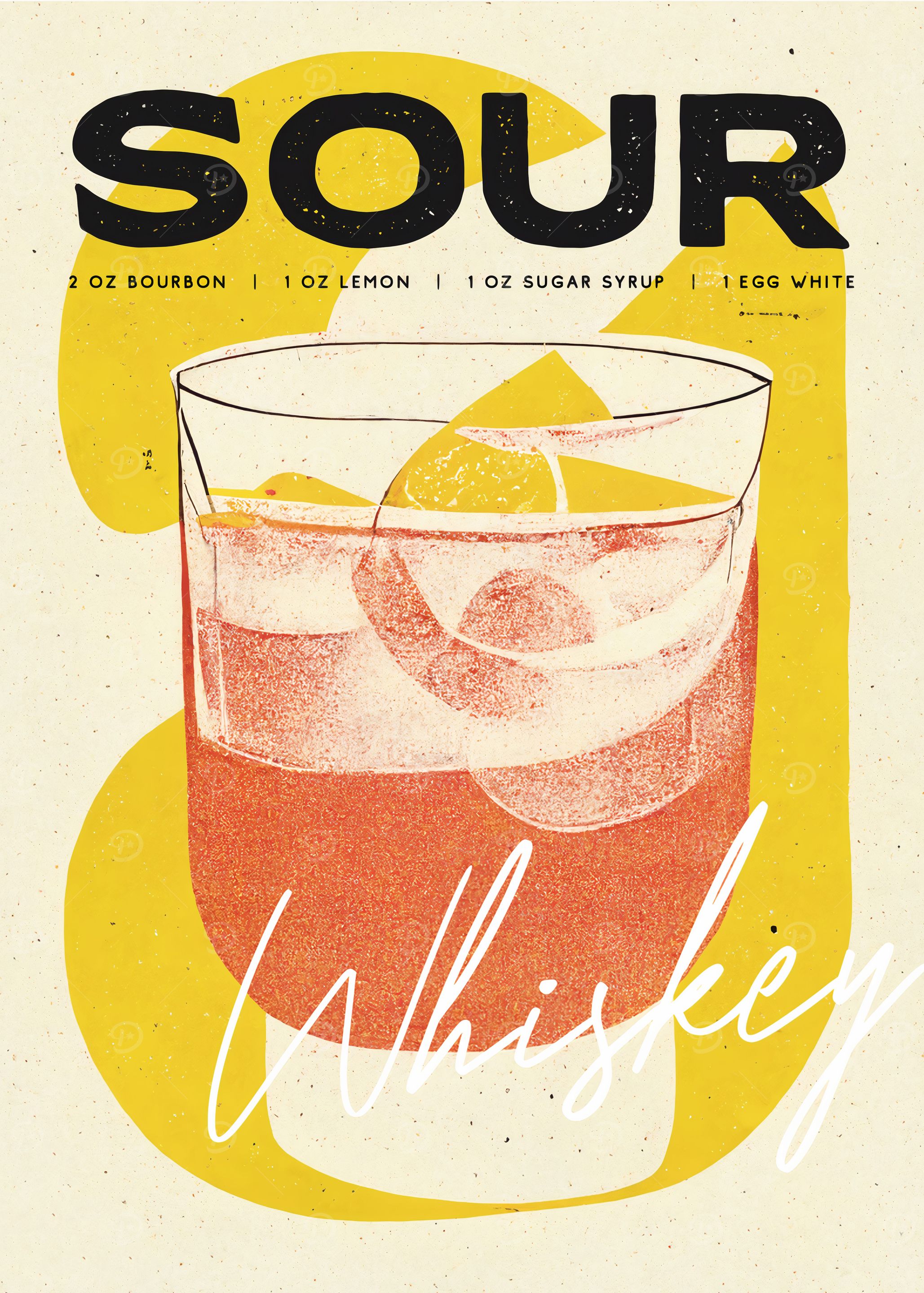 Whiskey Sour Yellow Retro