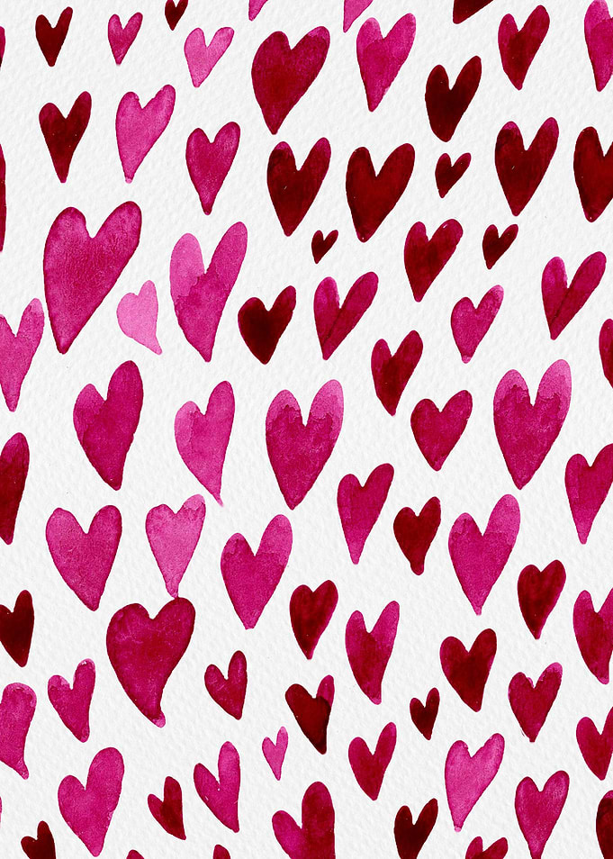 Hearts explosion red