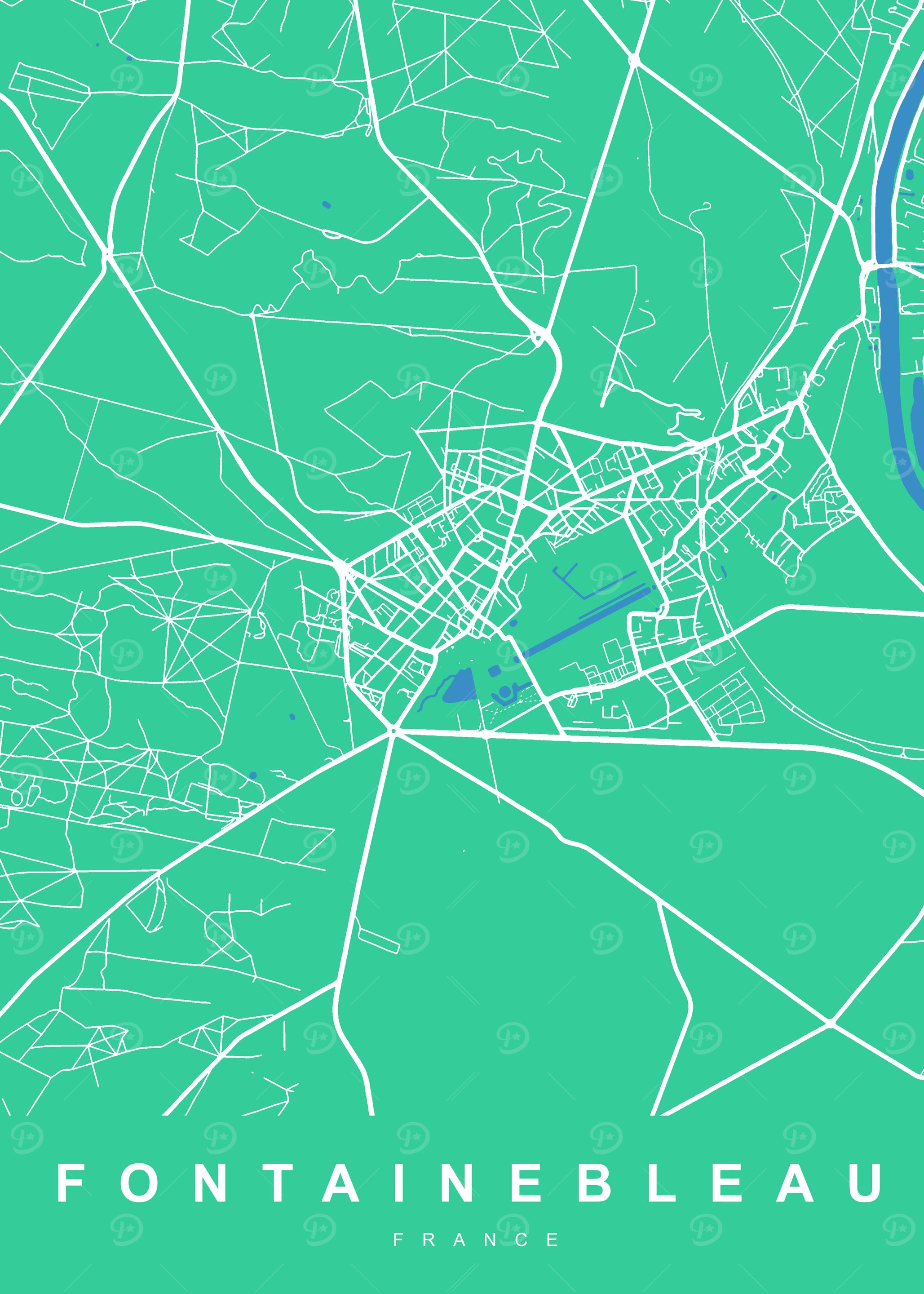 Map FONTAINEBLEAU FRANCE