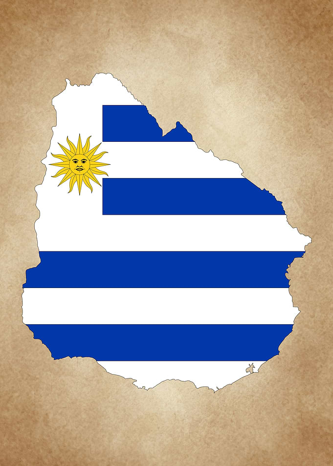 Uruguay vintage map