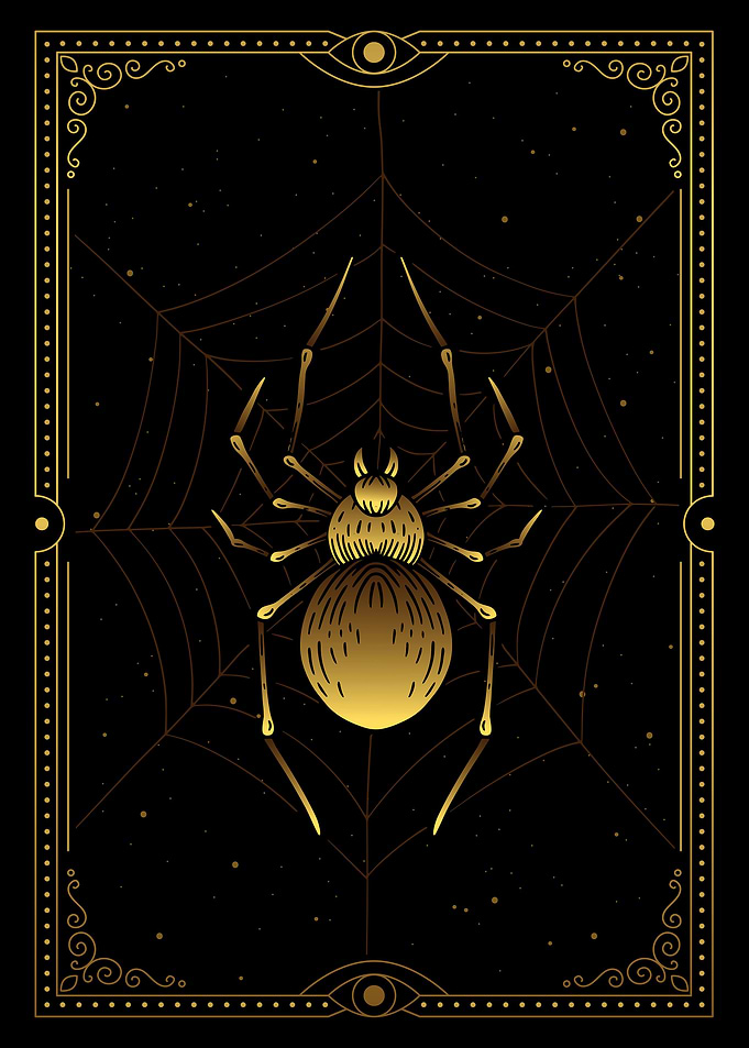 Tarot Spider in the web
