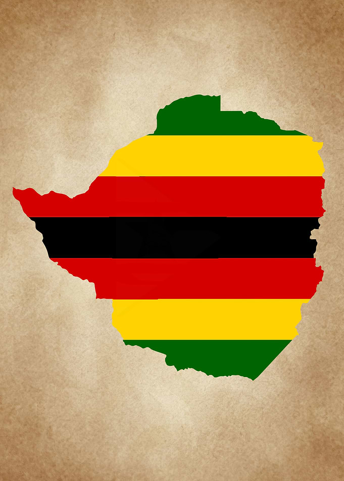 Zimbabwe vintage map