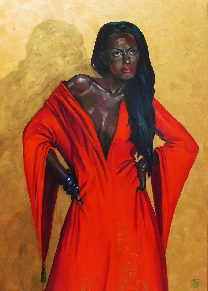 Lady in red
