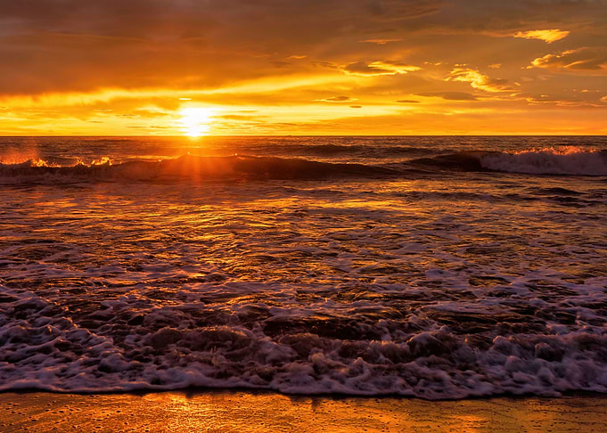 Beach sunset landscape