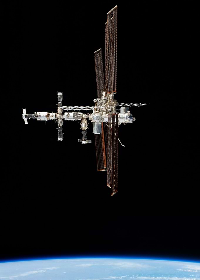 The ISS above the Earth