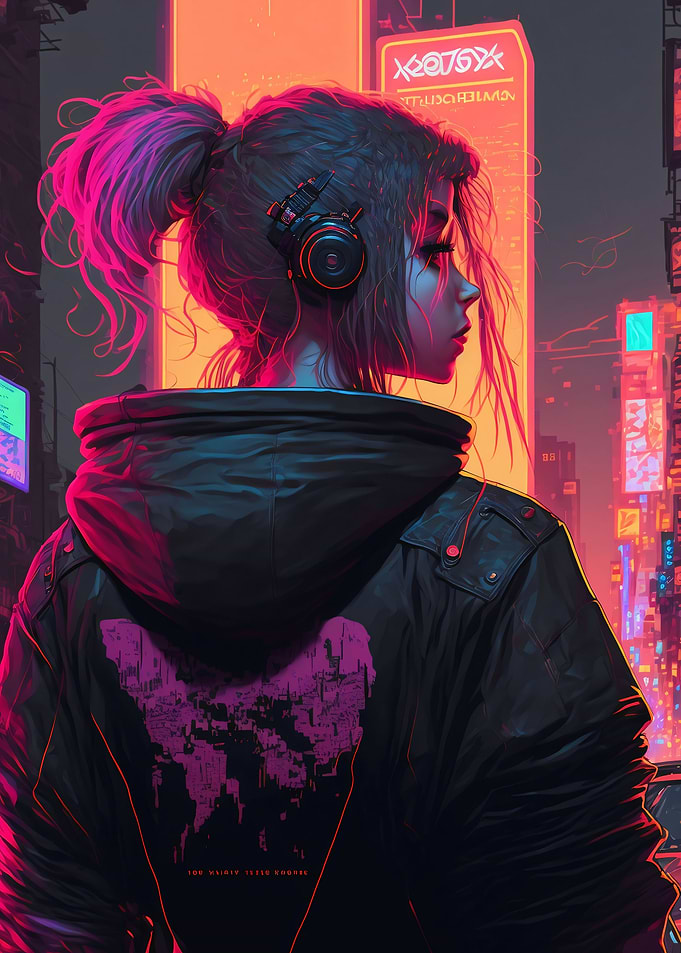 Neon Cyberpunk Girls 007
