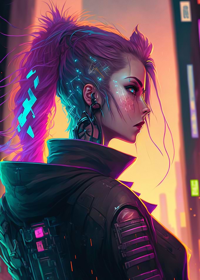 Neon Cyberpunk Girls 005